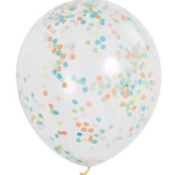 Westcoast Balloon 56398 Clear With Color Confetti 12 Pre-Filled (6Ct)