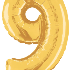 Westcoast Balloon 34849GP Air Fill Number 9 Gold 14In