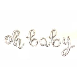 Westcoast Balloon Script Letters Oh Baby Silver