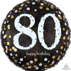 Westcoast Balloon 33742 Sparkling Birthday 80