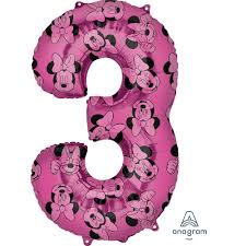 Westcoast Balloon 40138 Minnie Mouse Forever Number 3 (26In)