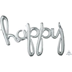 Westcoast Balloon 37656 Script Phrase Happy Silver