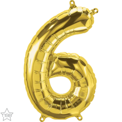 Westcoast Balloon 59053 Air Fill Number 6 Gold 16In