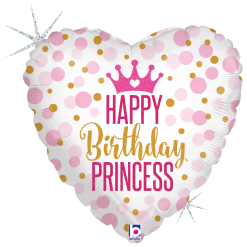 Westcoast Balloon 36700 Glitter Birthday Princess