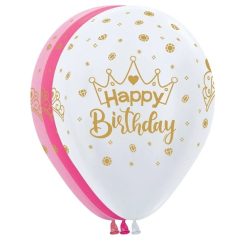 Westcoast Balloon 53348 Happy Birthday Crowns 11 Round
