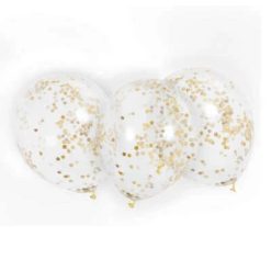 Westcoast Balloon 56397 Clear With Gold Confetti 12 Pre-Filled (6Ct)