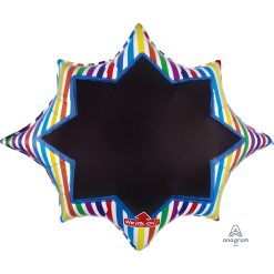 Westcoast Balloon 32524 Multi-Stripe Burst Black Board