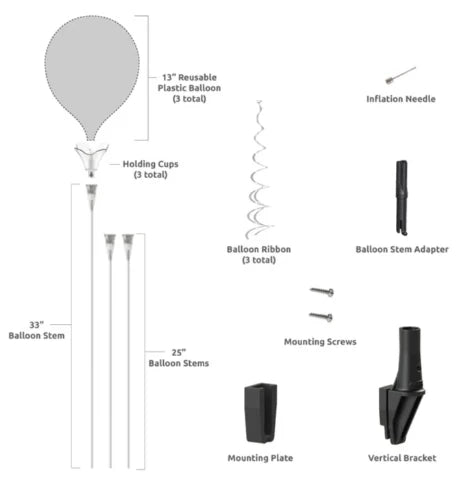 Westcoast Balloon PermaShine 3-Balloon Bouquet Upright Bracket Kit - Image 3