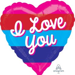 Westcoast Balloon 38828 I Love You Bright Stripes