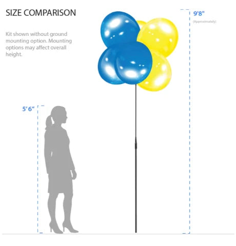 Westcoast Balloon BalloonBobber 6-Balloon Cluster Pole Kit With Brackets With Screws & Bands - Image 3
