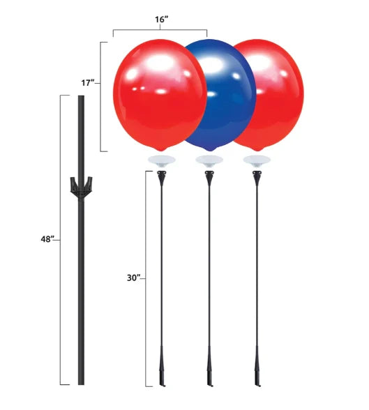 Westcoast Balloon BalloonBobber 3-Balloon Cluster Pole Kit With Brackets With Screws & Bands - Image 3