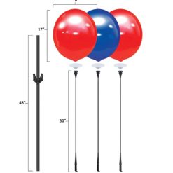 Alternative view of Westcoast Balloon BalloonBobber 3-Balloon Cluster Pole Kit With Ground Mount