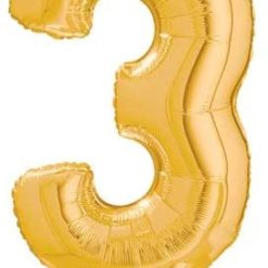 Westcoast Balloon 13843 StandUps Number 3 Gold