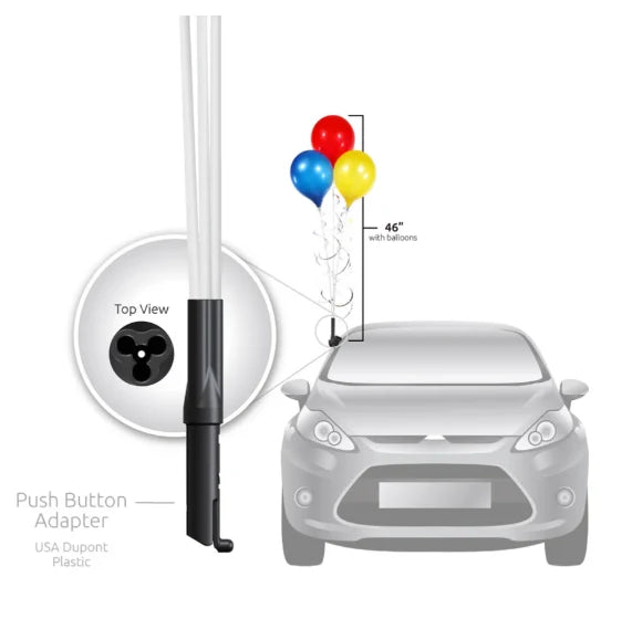 Westcoast Balloon PermaShine 3-Balloon Bouquet Adjustable Car Window Kit - Image 3