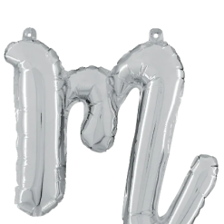 Westcoast Balloon 34713SP Script Letter M Silver