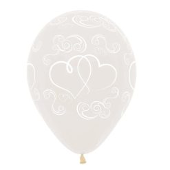 Westcoast Balloon 53305 Crystal Clear Crossed Hearts 11 Round