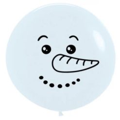 Westcoast Balloon 59200 White Snowman 24 Round (10Ct)