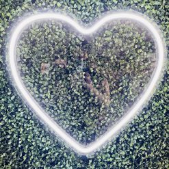 Westcoast Balloon Heart Neon Sign Rental - White