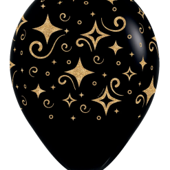 Westcoast Balloon 53353 Golden Diamonds Fashion Black 11 Round