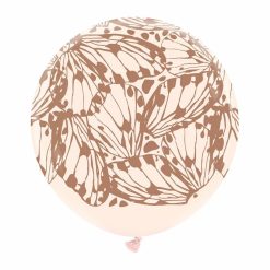 Westcoast Balloon 75517 BCT Pink Blush Butterfly 24 Round (1Ct)