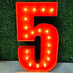 Westcoast Balloon 4Ft Marquee Number 5 Rental - Red