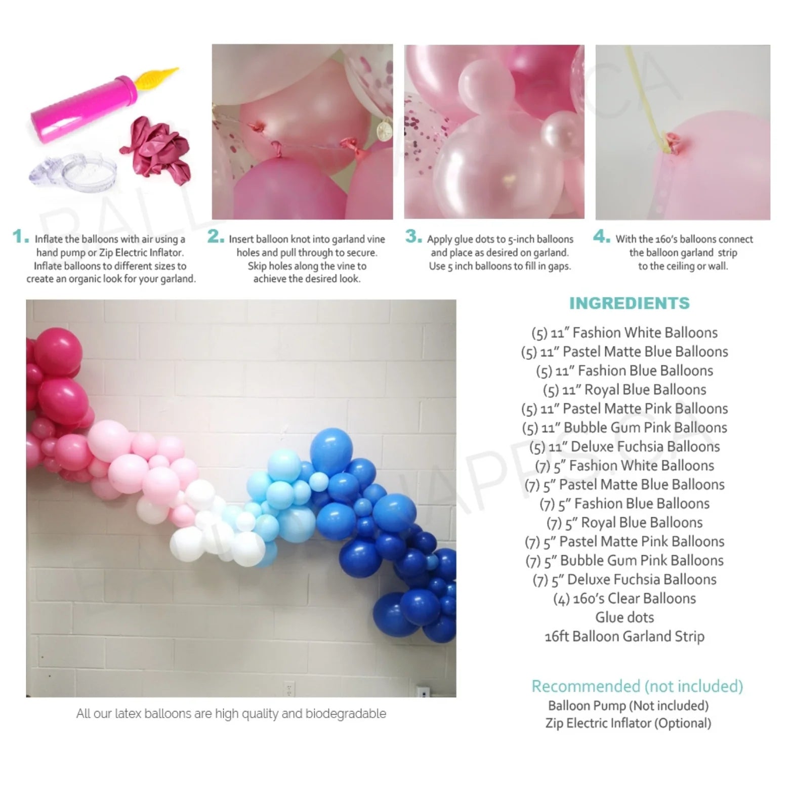 Westcoast Balloon GKIT003 Gender Reveal Balloon Garland Kit - Image 2