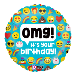 Westcoast Balloon 36697 Emoji OMG Birthday