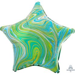 Westcoast Balloon 42102 Marblez Blue Green Star