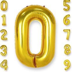 Westcoast Balloon 40 Lucky Foil Number 0 Gold
