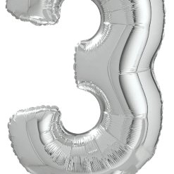 Westcoast Balloon 13843 StandUps Number 3 Silver