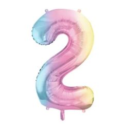 Westcoast Balloon FB1M-2 Number 2 Pastel Rainbow