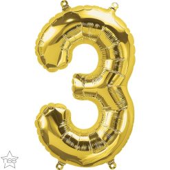 Westcoast Balloon 59047 Air Fill Number 3 Gold 16In