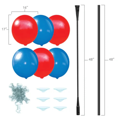Westcoast Balloon BalloonBobber 6-Balloon Cluster Pole Kit With Brackets With Screws & Bands - Image 4