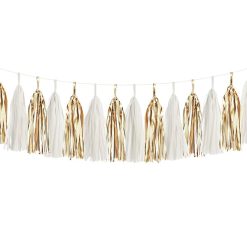 Westcoast Balloon Tassel Garland Kit - White & Gold