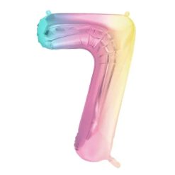 Westcoast Balloon FB1M-7 Number 7 Pastel Rainbow