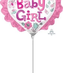 Westcoast Balloon 33661 Baby Girl Heart Floral Ruffle
