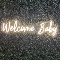 Westcoast Balloon Welcome Baby Neon Sign Rental - White
