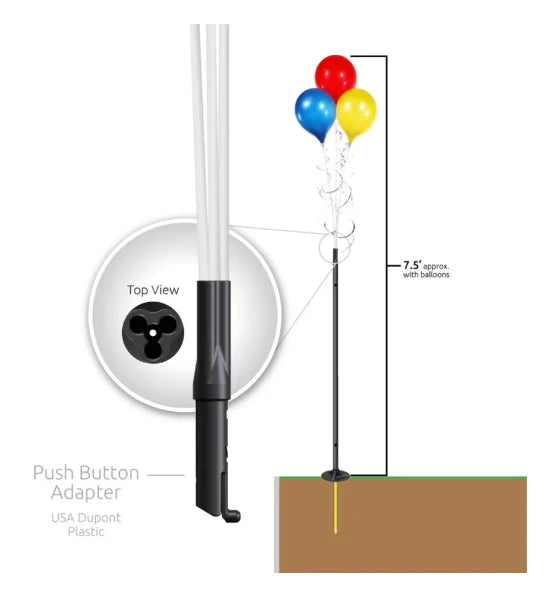 Westcoast Balloon PermaShine 3-Balloon Bouquet Long Pole Kit - Image 3