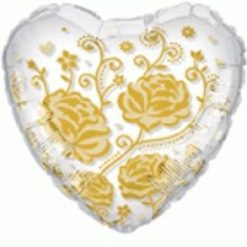 Westcoast Balloon 81664 Crystal Roses & Flowers Gold