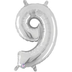 Westcoast Balloon 34849SP Air Fill Number 9 Silver 14In