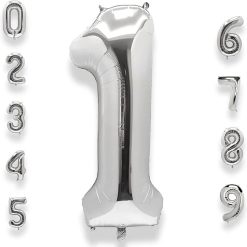 Westcoast Balloon 40 Lucky Foil Number 1 Silver