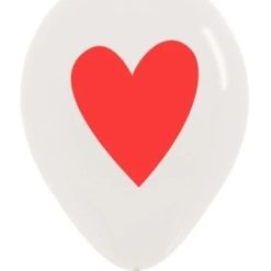 Westcoast Balloon 50030 Heart Of Red Crystal Clear 11 Round
