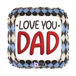 Westcoast Balloon 26176 Love You Dad Argyle