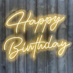 Westcoast Balloon Happy Birthday Neon Sign Rental - White
