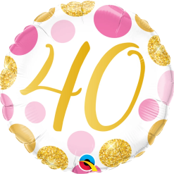 Westcoast Balloon 88184 40 Pink & Gold Dots
