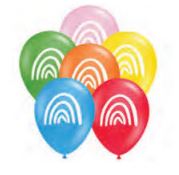 Westcoast Balloon 88001 Tuftex Rainbow 2-Sided Print 14 Round (25Ct)