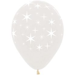 Westcoast Balloon 337579 Bold Stars Crystal Clear 11 Round (50Ct)
