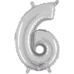 Westcoast Balloon 34846SP Air Fill Number 6 Silver 14In