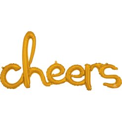 Westcoast Balloon 36881 Script Phrase `Cheers` Gold