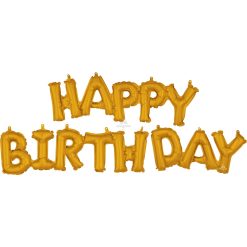 Westcoast Balloon 36099 Script Phrase HAPPY BIRTHDAY Gold